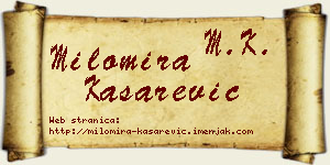 Milomira Kašarević vizit kartica